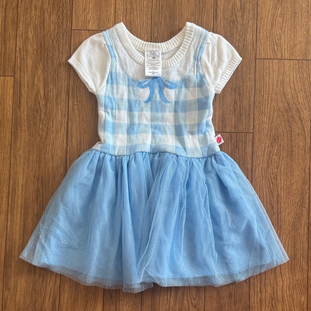 The Wizard Of Oz Dorothy Cosplay Dress 3T White & Blue Acrylic/Polyester